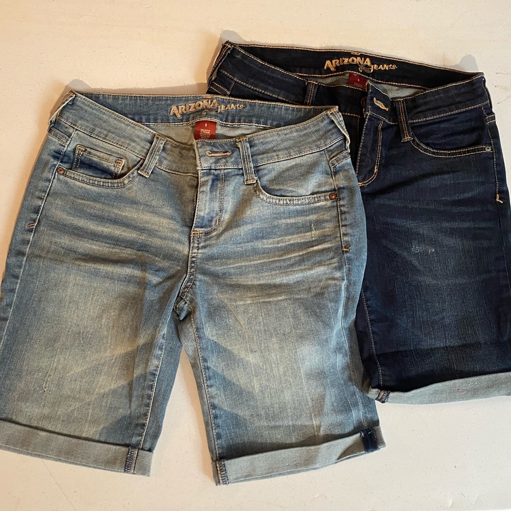 2 Pair Bundle Arizona Bermuda Denim Short NEW TAGS